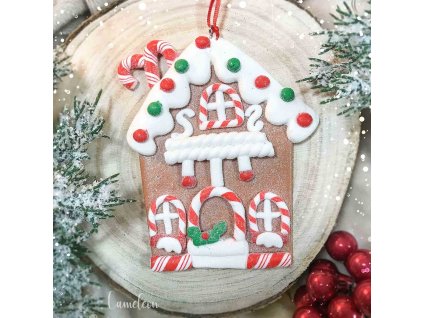 Perník domček na zavesenie hlina 13x10 cm