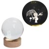 Led guľa-Malý princ- sklo na drevenom podstavci s podsvietením, 10 x 12 cm