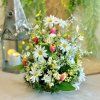 Zaťažená ikebana na hrob tulipán 45cm