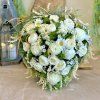 Zaťažená ikebana na hrob srdiečko 40cm