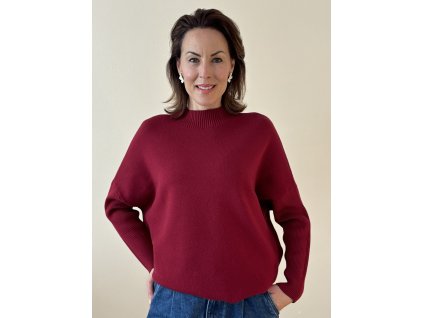 Svetr se stojáčkem a netopýřími rukávy