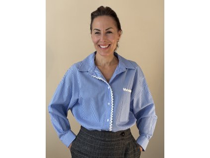 Košile s krajkou oversize střihu