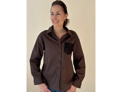 Volnočasová moderní košile s krajkou