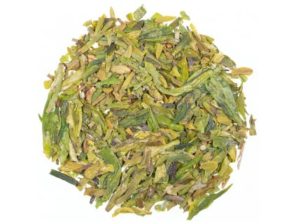 Zelený čaj Lung Ching Xi Hu Dračia studňa Camellia