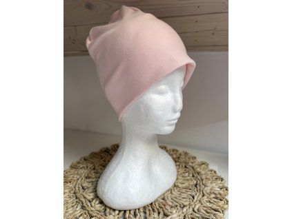 Tepláková čepice- baby pink