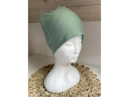 Tepláková čepice- mintová