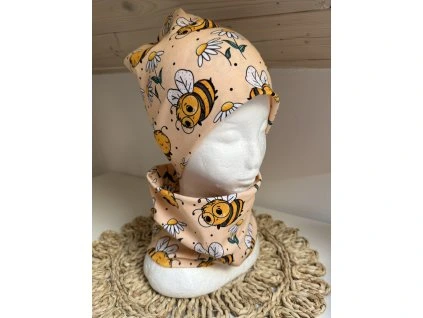 Úpletový set čepice a nákrčníku