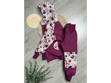 Softshellová souprava květiny světlé