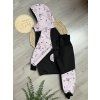 Softshellová souprava drobné kvítí + černá