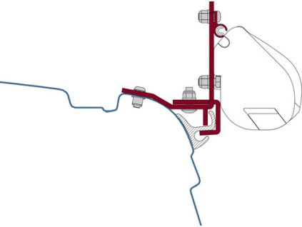 Adaptér na markýzu Fiamma F35 pro VW T5 s dešťovým žlabem Reimo Multirail