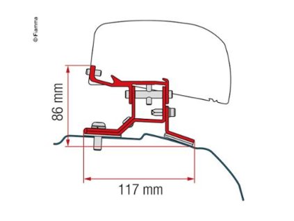 Adaptér pro střešní markýzu F40van Ford Transit Custom L2