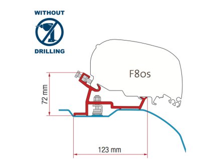 Adaptér na střešní markýzy Fiamma F65 a F80 pro Fiat Ducato
