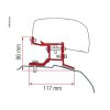 Adaptér pro střešní markýzu F40van Ford Transit Custom L2