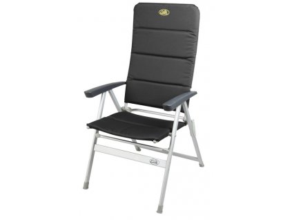 Židle kempingová GRENOBLE DeLuxe 7 poloh Camp4  černá/stříbrná