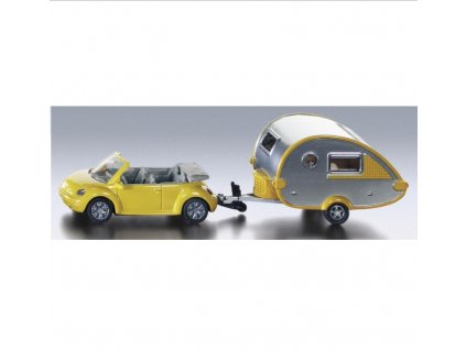 Model VW Beetle Cabrio s obytným přívěsem