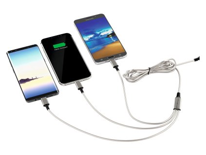 Berger 3v1 USB nabíjecí kabel s Micro-USB / Lightning / USB-C 1,2 m