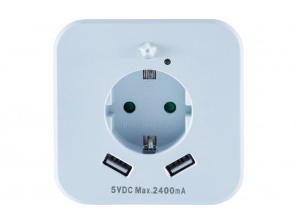 InnTec LED Nachtlicht mit Bewegungssensor, Steckdose und USB-Buchsen