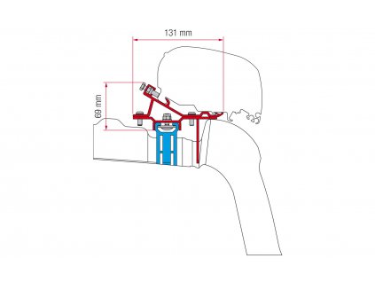 Fiamma Markzový adaptér Kit VW Crafter/MAN ab 2017 Roof Rail střešní montáž