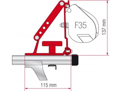 Adaptér pro markýzu Fiamma F35 na střešní nosiče