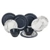 Flamefield Marble Melamin Geschirr-Set 12-tlg.