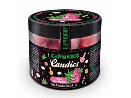 Bonbony konopne melounove Euphoria Sour Watermelon 140g