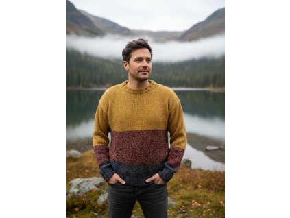 Pánský svetr z Alpaky tweed wool