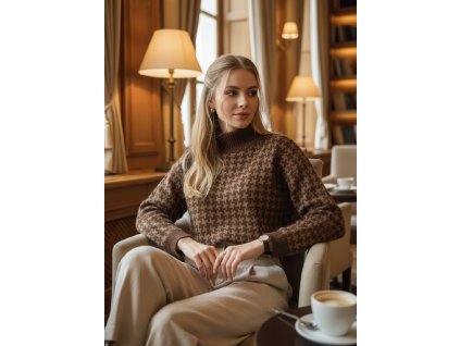 ámský vlněný svetr s pepito vzorem