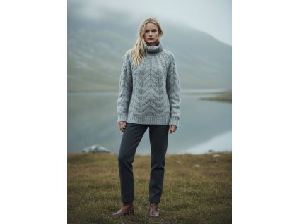 Dámský vlněný rolák s celoplošným vzorem