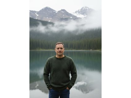 Pánský svetr s celoplošným žakárovým vzorem