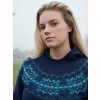 Nahtloser Pullover mit Kapuze aus Shetlandgarn für Frauen