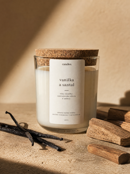 Sójová svíčka - VANILKA A SANTAL