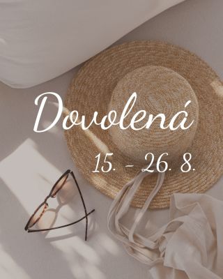 I já si na pár dní dávám prázdniny. ☀️ Od 15. do 26. 8. budu na dovolené. E-shop bude normálně fungovat a objednávky budu...