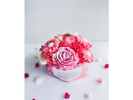 CANDLE flowerbox - vel. L  SVĚTLE RŮŽOVÁ