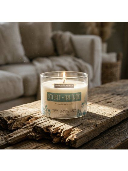 Vonná Svíčka Essential Elements Sea Salt+Driftwood