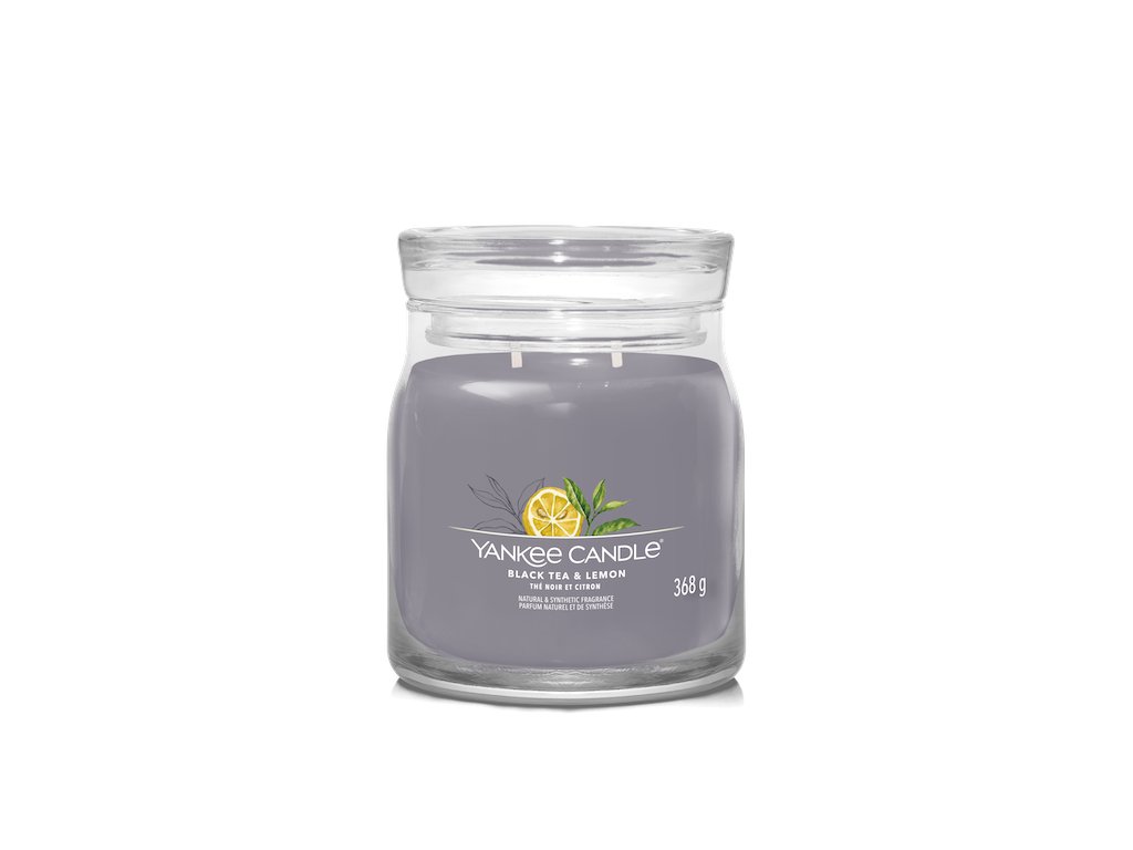 Yankee Candle Yankee Candle vonná svíčka Signature ve skle střední Black Tea & Lemon 368g