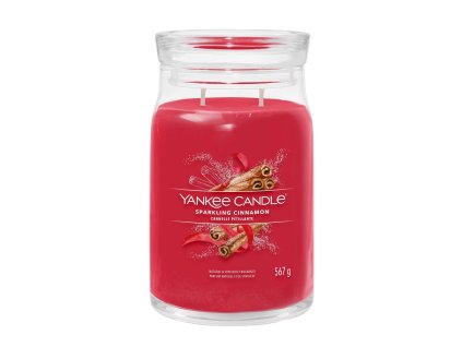 Yankee Candle vonná svíčka Signature ve skle velká Sparkling Cinnamon velká 567g