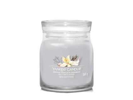 3277 yankee candle vonna svicka signature ve skle stredni signature smoked vanilla cashmere 368g