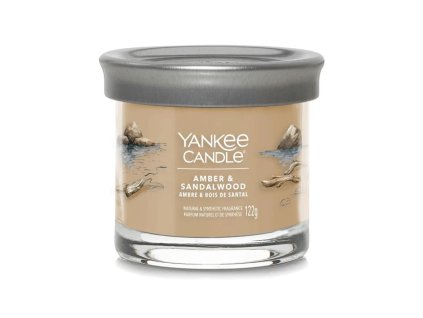 Yankee Candle vonná svíčka Tumbler ve skle malá Amber & Sandalwood 122g