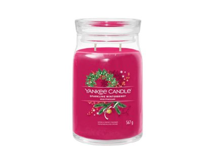 Yankee Candle vonná svíčka Signature ve skle velká Sparkling Winterberry 567g