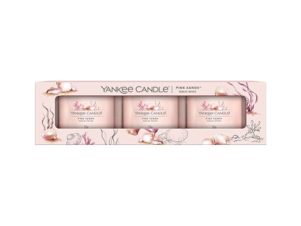 Yankee Candle votivní svíčka ve skle Pink Sands 3x37g