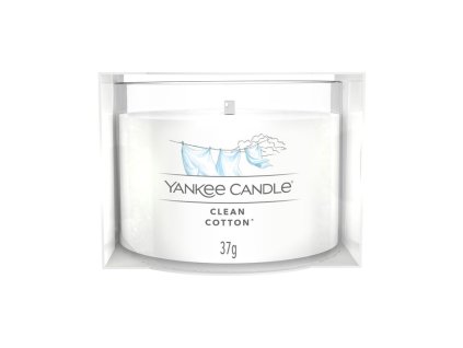 Yankee Candle votivní svíčka ve skle Clean Cotton 37g