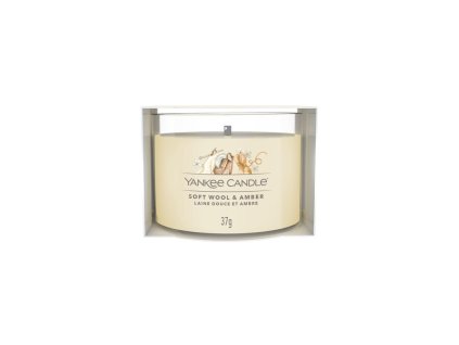 Yankee Candle votivní svíčka ve skle Soft Wool & Amber 37g