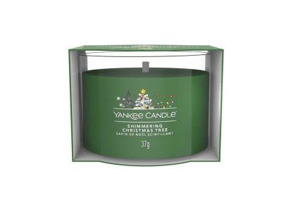 Yankee Candle votivní svíčka ve skle Shimmering Christmas Tree 37g