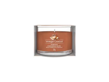 Yankee Candle votivní svíčka ve skle Pumpkin Cinnamon Swirl 37g