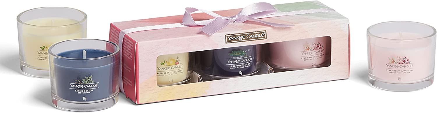 Yankee Candle Dárková sada: 3x votivní svíčka ve skle