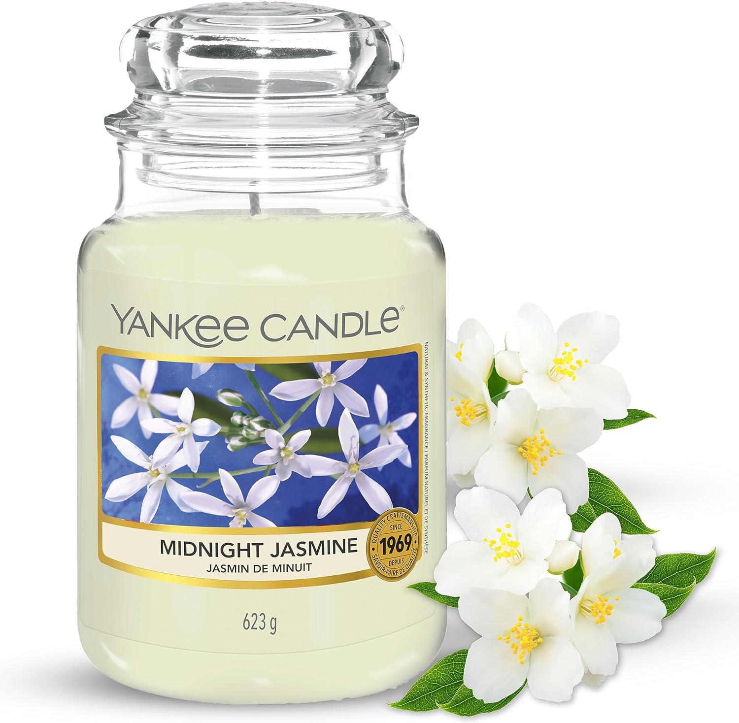 Yankee Candle vonná svíčka Classic ve skle velká Midnight Jasmine 623 g