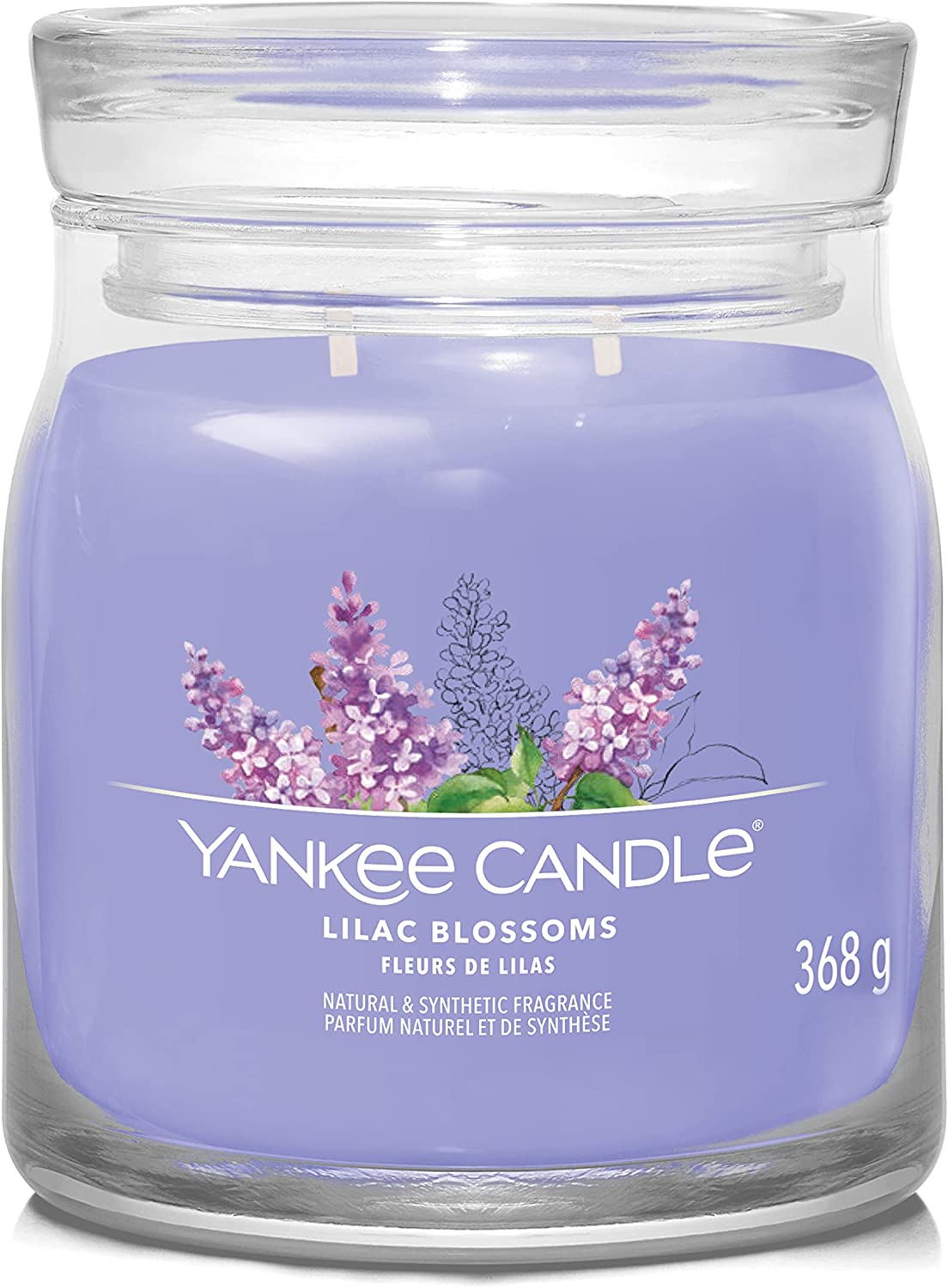 Yankee Candle vonná svíčka Signature ve skle střední Lilac Blossoms 368g
