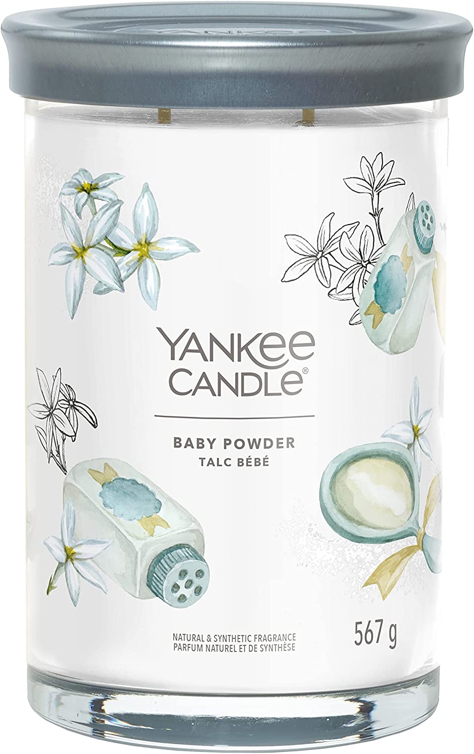 Yankee Candle vonná svíčka Signature Tumbler ve skle velká Baby Powder 567g