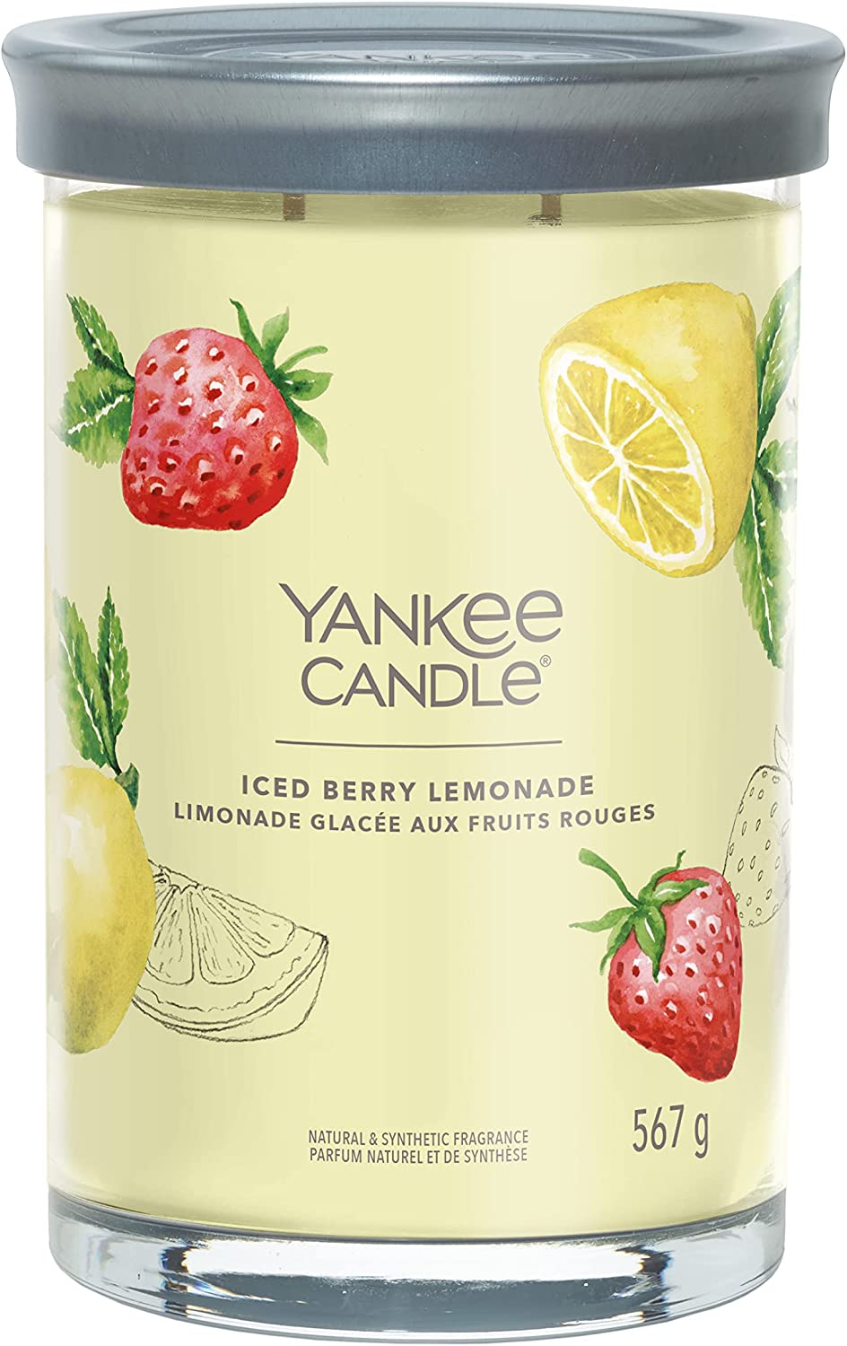 Yankee Candle vonná svíčka Signature Tumbler ve skle velká Iced Berry Lemonade 567g