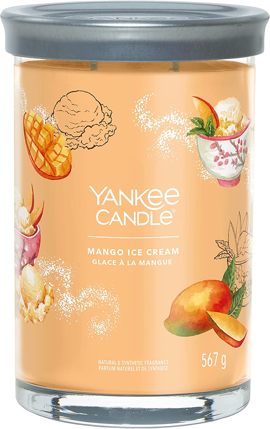 Yankee Candle vonná svíčka Signature Tumbler ve skle velká Mango Ice Cream 567g